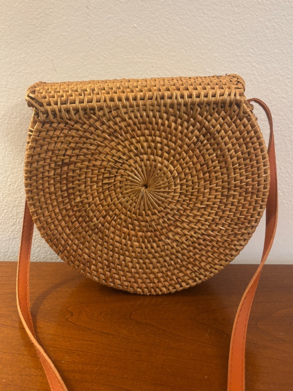 Boho Bali Rattan Crescent Shoulder Bag 100% Rattan Shell - Picture 4 of 14